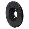 R1 08-12 Audi A4 FWD Front Left Drilled Black Brake Rotor