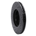 R1 06-21 Subaru Legacy Front Right Drilled & Slotted Black Brake Rotor