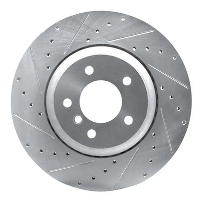 R1 04-10 BMW 535i Rear Left Slotted Black Brake Rotor