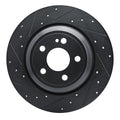R1 20-25 Mercedes-Benz GLE350 Rear Left Drilled & Slotted Black Brake Rotor