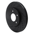 R1 04-08 Chrysler Pacifica Front Right Drilled & Slotted Black Brake Rotor