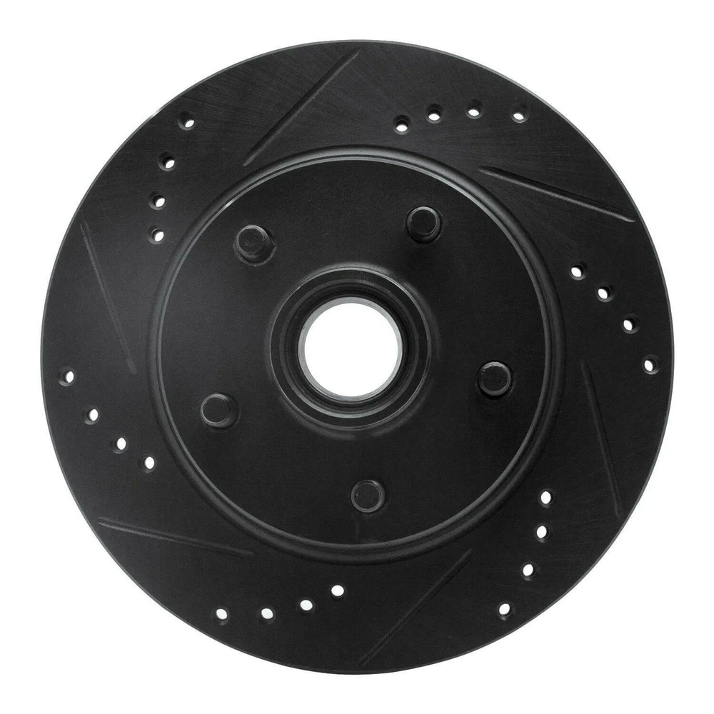 R1 92-97 Ford Aerostar Right Front Drilled & Slotted Black Brake Rotor