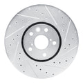 R1 06-20 Lexus IS200T Right Front Drilled & Slotted Silver Brake Rotor