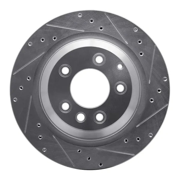 R1 05-18 Porsche Cayenne Rear Right Drilled Black Brake Rotor