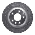 R1 05-18 Porsche Cayenne Rear Right Drilled Black Brake Rotor