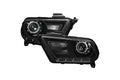 RETRO PROJECTOR HEADLIGHTS- BLACK