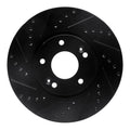 R1 15-19 Kia Soul EV Front Left Drilled & Slotted Black Brake Rotor