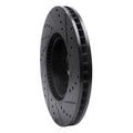 R1 15-19 Kia Soul EV Front Left Drilled & Slotted Black Brake Rotor