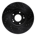 R1 15-19 Kia Soul EV Front Left Drilled & Slotted Black Brake Rotor