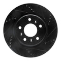 R1 04-09 Buick Allure Front Left Drilled & Slotted Black Brake Rotor