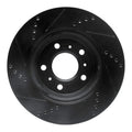 R1 04-09 Buick Allure Front Left Drilled & Slotted Black Brake Rotor