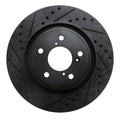 R1 15-25 Acura MDX Front Left Drilled & Slotted Black Brake Rotor