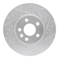 DFC 01-03 Volkswagen EuroVan Front Right Drilled & Slotted Silver Brake Rotor