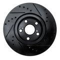 R1 09-15 Toyota Corolla (Mexico) Front Left Drilled & Slotted Black Brake Rotor