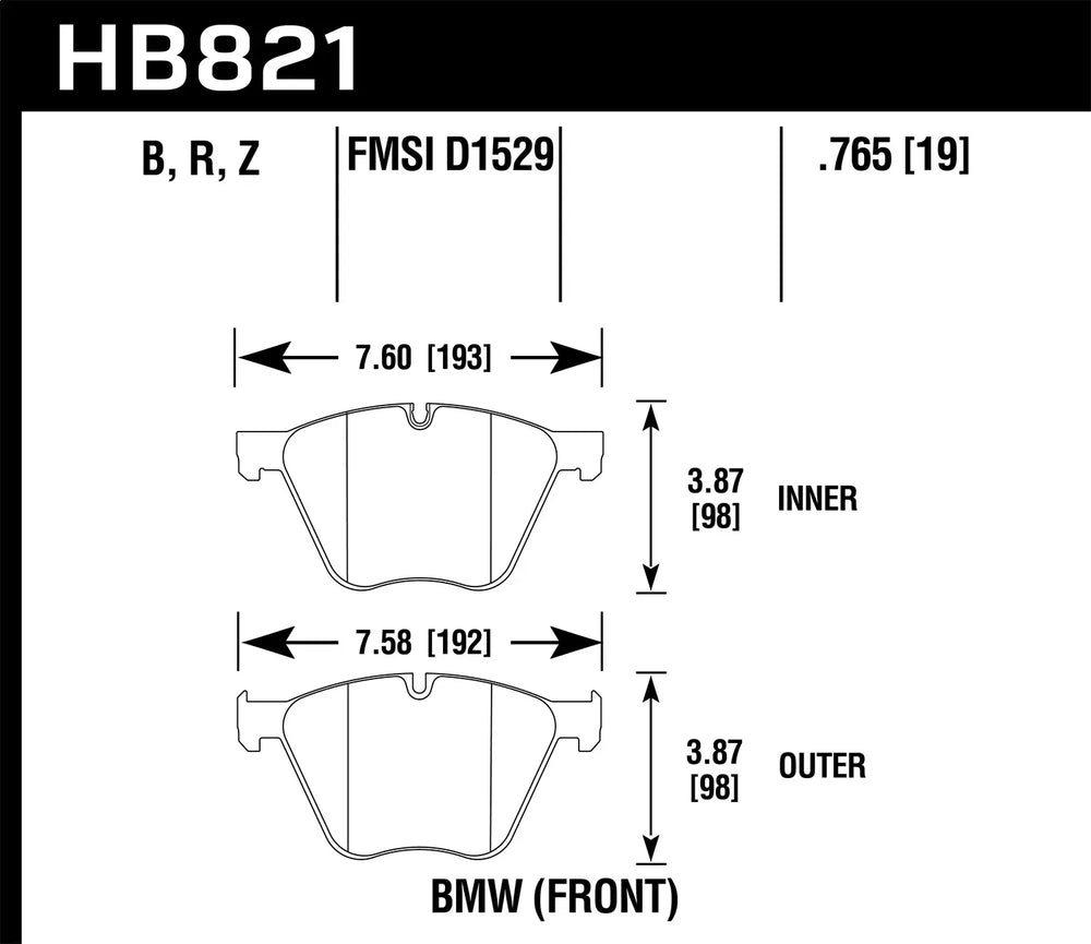 ~(8 lbs. 11X4X4)~ Hawk Performance Brake Pads Street Race