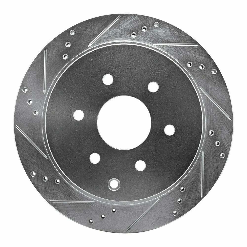 R1 10-22 Nissan Armada Rear Left Drilled Black Brake Rotor