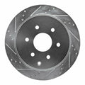 R1 10-22 Nissan Armada Rear Left Drilled Black Brake Rotor
