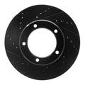 R1 98-07 Lexus LX470 Front Left Drilled & Slotted Black Brake Rotor