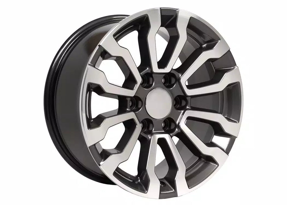 18 IN REPLICA WHEEL CV35 FITS GMC SIERRA RIM 18X8.5 GUNMETAL MACHINED WHEEL