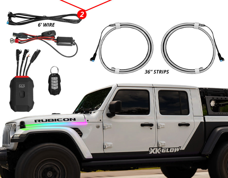 XK Glow Addressable Accent Light Strip Kit For Jeep
