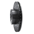R1 11-18 BMW X4 Front Right Drilled & Slotted Black Brake Rotor
