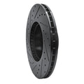 R1 11-18 BMW X4 Front Right Drilled & Slotted Black Brake Rotor