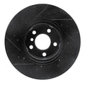 R1 11-18 BMW X4 Front Right Drilled & Slotted Black Brake Rotor