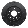 R1 19-25 Mazda CX-30 Front Right Drilled & Slotted Black Brake Rotor