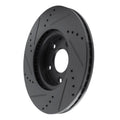 R1 19-25 Mazda CX-30 Front Right Drilled & Slotted Black Brake Rotor