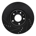 R1 19-25 Mazda CX-30 Front Right Drilled & Slotted Black Brake Rotor