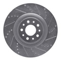 R1 14-19 Fiat 500L Front Right Drilled & Slotted Black Brake Rotor