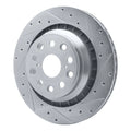 R1 07-17 Lexus LS460 Right Rear Drilled & Slotted Black Brake Rotor