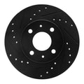 R1 07-10 Chevrolet Cobalt Front Left Drilled & Slotted Black Brake Rotor