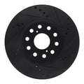 R1 93-98 Toyota Supra Front Right Drilled & Slotted Black Brake Rotor