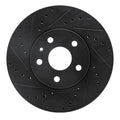 R1 2008-2014 Cadillac CTS Front Left Drilled & Slotted Black Brake Rotor