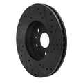 R1 2008-2014 Cadillac CTS Front Left Drilled & Slotted Black Brake Rotor