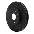 R1 2008-2014 Cadillac CTS Front Left Drilled & Slotted Black Brake Rotor