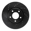 R1 07-08 Lincoln Mkx Front Left Drilled & Slotted Black Brake Rotor