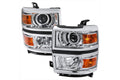 PROJECTOR HEADLIGHT WITH AMBER CORNERS- CHROME HOUSING WITH CLEAR LENS