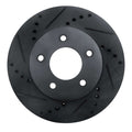 R1 96-98 Mazda MPV Front Left Drilled & Slotted Black Brake Rotor