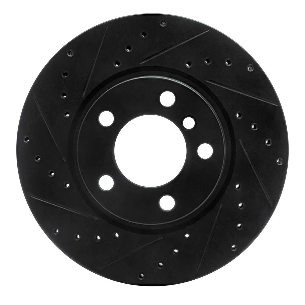 R1 11-16 Mini Cooper Paceman Front Left Drilled & Slotted Black Brake Rotor