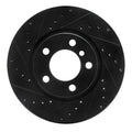R1 11-16 Mini Cooper Paceman Front Left Drilled & Slotted Black Brake Rotor