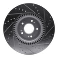 R1 18-20 Genesis G80 Front Left Drilled & Slotted Silver Brake Rotor