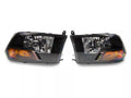 Raxiom 09-18 Dodge RAM 1500/2500/3500 Euro Style Headlights w/ Single Bulb- Blk Housing (Clear Lens)