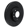R1 07-12 Mazda CX-7 Front Right Drilled & Slotted Black Brake Rotor