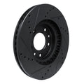 R1 07-12 Mazda CX-7 Front Right Drilled & Slotted Black Brake Rotor
