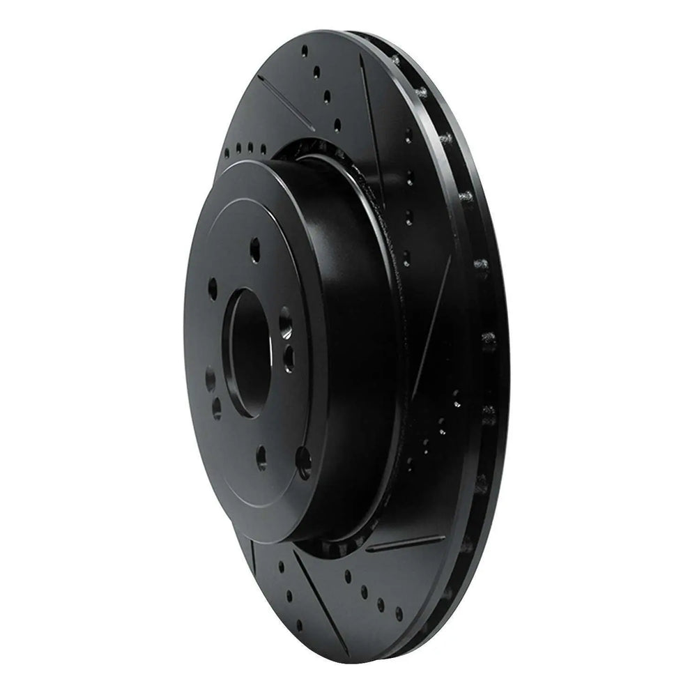 R1 18-22 Genesis G70 Rear Left Slotted Black Brake Rotor
