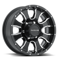 Raceline 861M Mamba 15x6in / 5x5 BP / 0mm Offset / 3.19mm Bore - Black and Milled