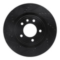 R1 18-20 Land Rover Range Rover Sport Rear Left Drilled & Slotted Black Brake Rotor