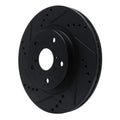 R1 -24 Subaru Forester Front Left Drilled & Slotted Black Brake Rotor